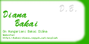 diana bakai business card